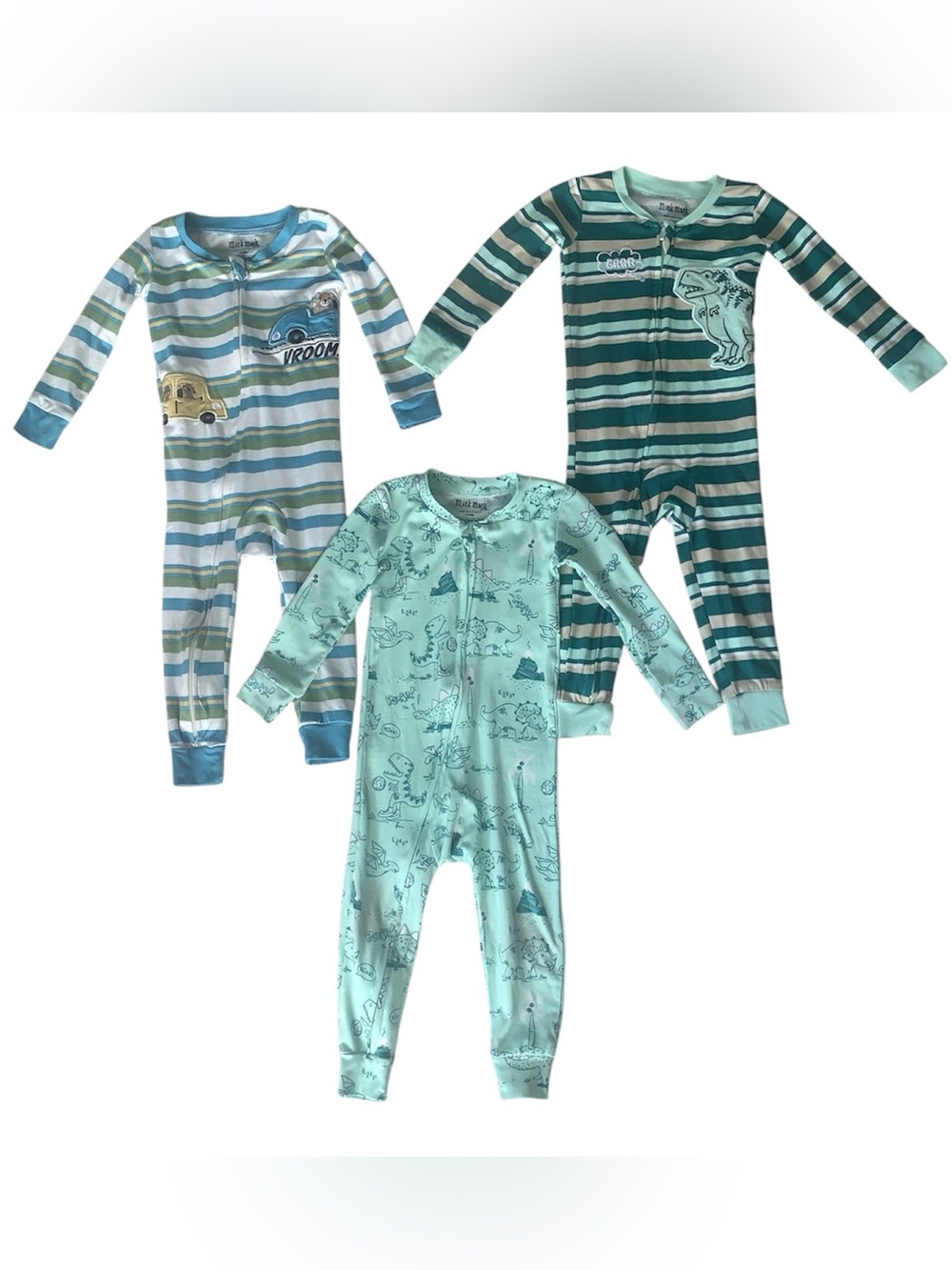 Mick Mack Infant Boy 12Months Footless Long Sleeve One-Piece Pajama Bundle
